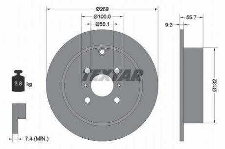 Гальмівний диск TEXTAR 92126203 (фото 1)