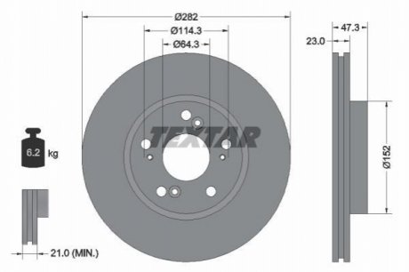Тормозные диски TEXTAR 92128400