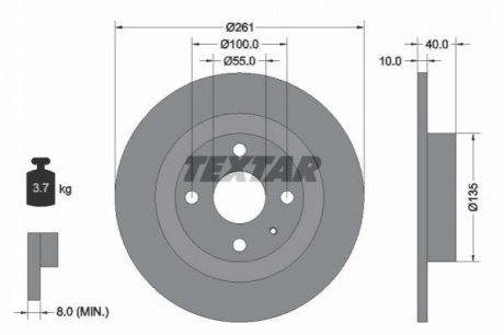Тормозные диски TEXTAR 92130200 (фото 1)