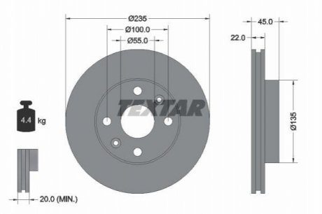 Тормозные диски TEXTAR 92134200 (фото 1)