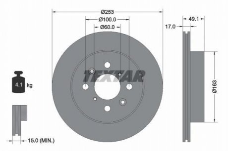Тормозной диск TEXTAR 92135303