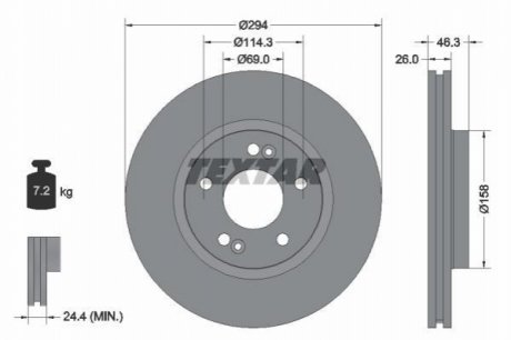 Тормозные диски TEXTAR 92136403 (фото 1)