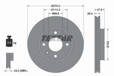 Тормозные диски TEXTAR 92136700 (фото 1)