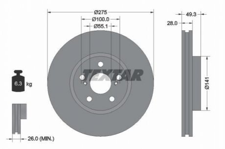 Тормозные диски TEXTAR 92142003
