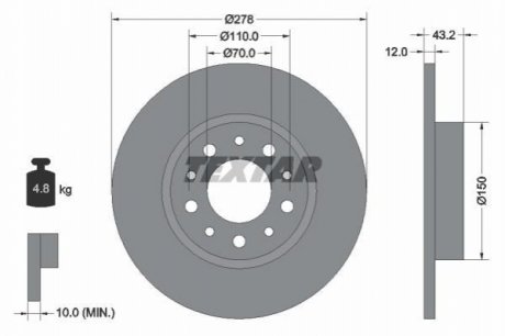 Тормозной диск TEXTAR 92145203 (фото 1)
