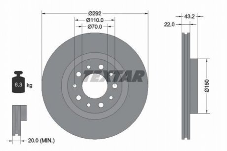 Тормозные диски TEXTAR 92145303 (фото 1)