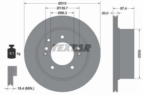 Тормозной диск TEXTAR 92147400 (фото 1)