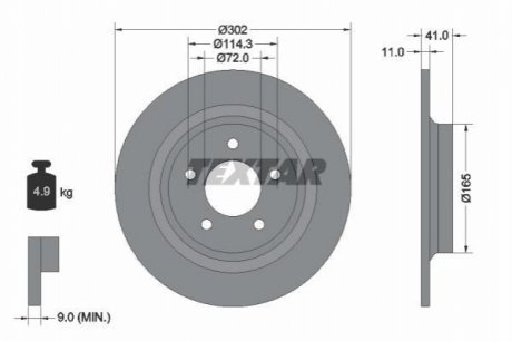 Тормозной диск TEXTAR 92148200 (фото 1)