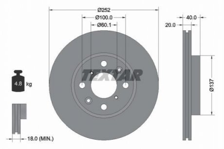 Тормозные диски TEXTAR 92148903