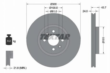 Тормозной диск TEXTAR 92149503