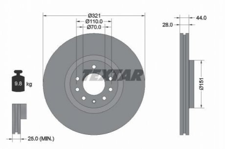 Тормозные диски TEXTAR 92149803 (фото 1)