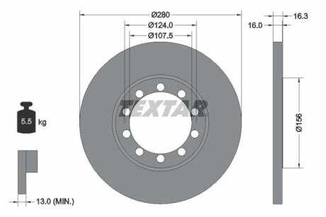 Тормозной диск TEXTAR 92152003