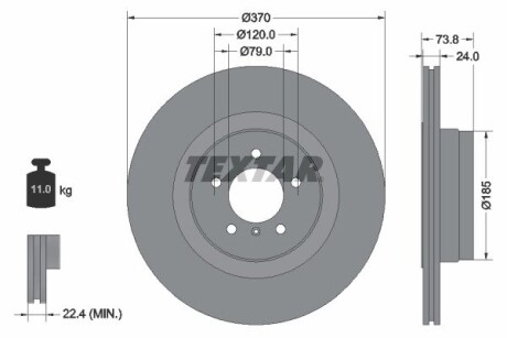 Задний тормозной диск TEXTAR 92155203