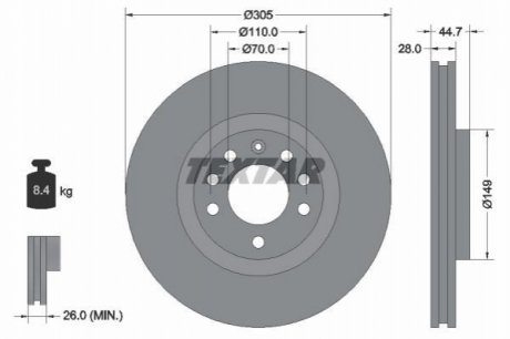 Тормозные диски TEXTAR 92155403 (фото 1)
