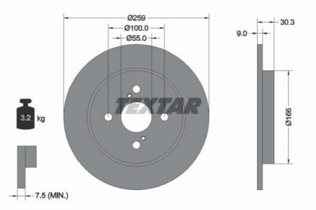 Тормозной диск TEXTAR 92156300 (фото 1)