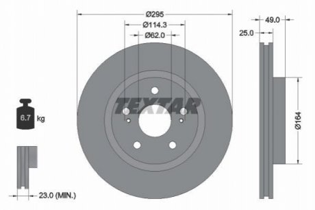 Тормозной диск TEXTAR 92156503