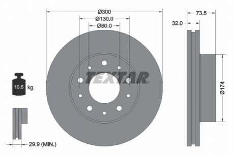 Тормозные диски TEXTAR 92157303 (фото 1)