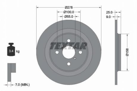 Тормозные диски TEXTAR 92161903 (фото 1)