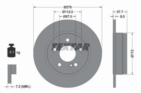 Тормозной диск TEXTAR 92163103 (фото 1)