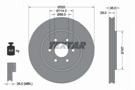 Тормозные диски TEXTAR 92164405 (фото 1)