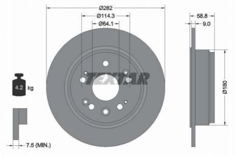 Гальмівні диски TEXTAR 92165703 (фото 1)