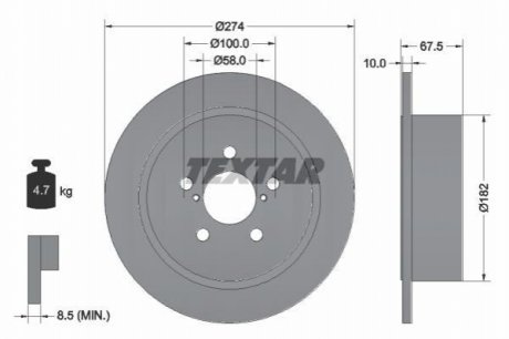Тормозные диски TEXTAR 92167800 (фото 1)
