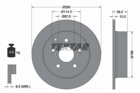 Гальмівні диски TEXTAR 92168103 (фото 1)