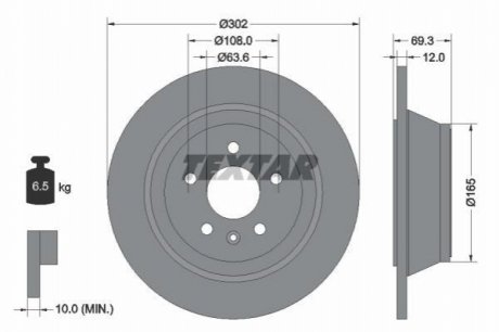 Гальмівний диск TEXTAR 92168403