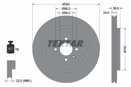 Передний тормозной диск TEXTAR 92170203