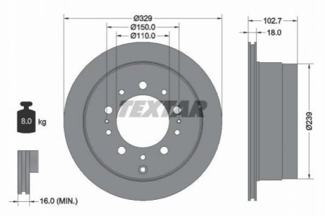 Задний тормозной диск TEXTAR 92172803 (фото 1)