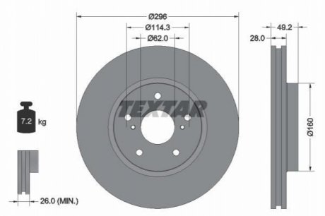 Тормозной диск TEXTAR 92174303 (фото 1)