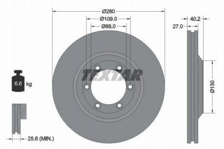 Гальмівний диск TEXTAR 92174803 (фото 1)