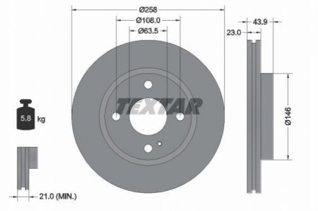 Гальмівний диск TEXTAR 92176003