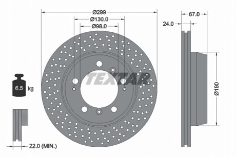 Задній гальмівний диск TEXTAR 92176705 (фото 1)