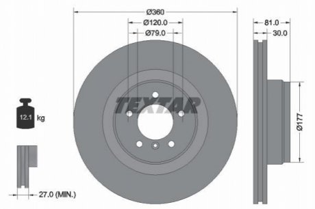 Передний тормозной диск TEXTAR 92178403 (фото 1)