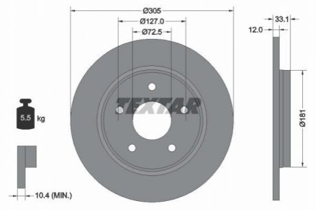 Тормозной диск TEXTAR 92181005