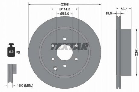 Гальмівні диски TEXTAR 92181603 (фото 1)