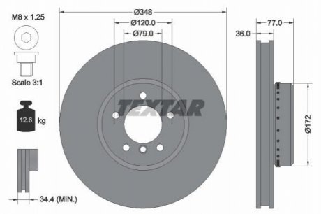Тормозные диски TEXTAR 92182425 (фото 1)