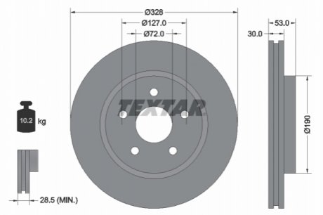 Тормозной диск TEXTAR 92184505