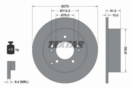Гальмівні диски TEXTAR 92185803 (фото 1)