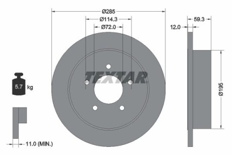 Тормозной диск TEXTAR 92194003