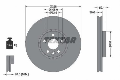 Тормозные диски TEXTAR 92196305 (фото 1)