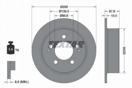 Тормозные диски TEXTAR 92198703 (фото 1)