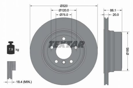 Тормозной диск TEXTAR 92202003
