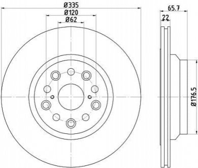 Тормозной диск задний справа TEXTAR 92224503 (фото 1)