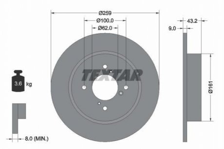 Тормозные диски TEXTAR 92231403 (фото 1)