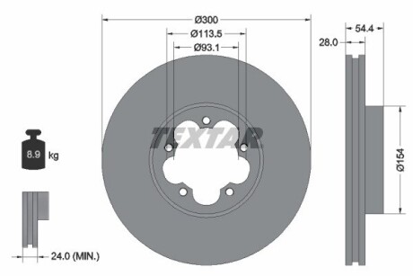 Передній гальмівний диск TEXTAR 92231500