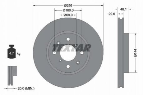 Передний тормозной диск TEXTAR 92232803