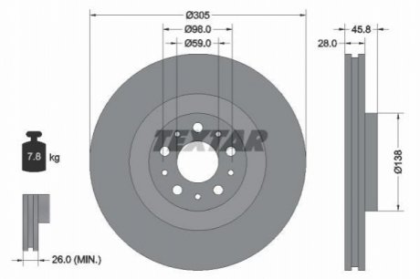 Тормозные диски TEXTAR 92237603 (фото 1)
