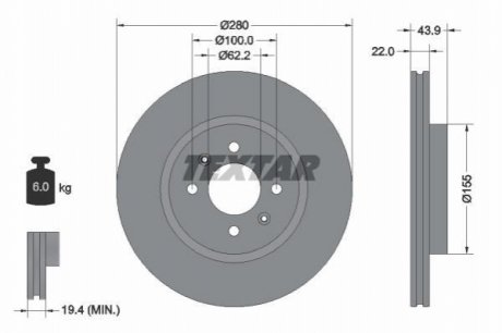 Гальмівні диски TEXTAR 92239303 (фото 1)